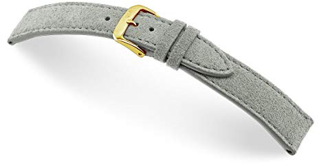 RIOS1931 Franklin 22mm Vintage Wildleder Ersatz Uhrenarmbandband handgemacht in Deutschland Klassisch hautfreundlich grau