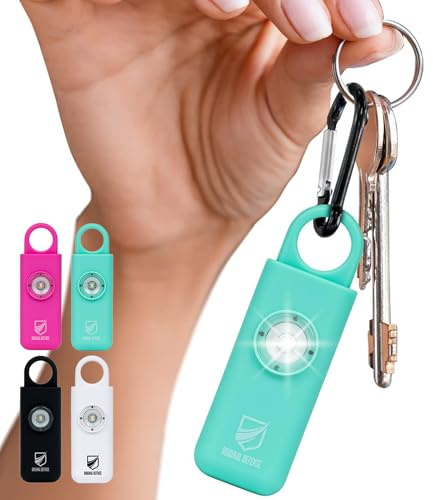 Original Defense® Siren Self-Defense Alarm (Mint) - 130 dB Keychain Alarm with LED Strobe Light for Women, Children, and Elderly - Police Recommended