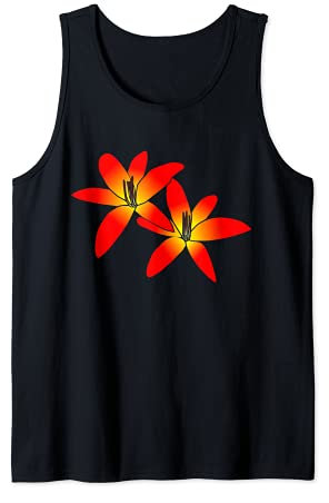 blühende Lilien, Lilie, Blume, Blumen, Blüten Blüte rot gelb Tank Top