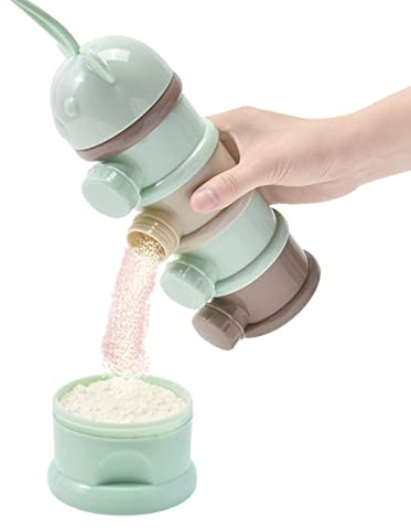 Eteslot Baby Milch Pulver Spender, Baby Milchpulver Portionierer, 4 Ebenen Seite Offener Tragbarer Formel Dispenser, Snackbehälter Mit Drehverschluss Gut Für Reise Im Freien