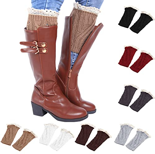 Bein Stulpen Damen Warme Beinstulpen Strick Beinwarmer Grobstrickstulpen Legwarmer Winter Beinwärmer Beinstulpen Legwärmer Strümpfe Strickstulpen für Frauen Stricken Stulpen Socken (B, One Size)
