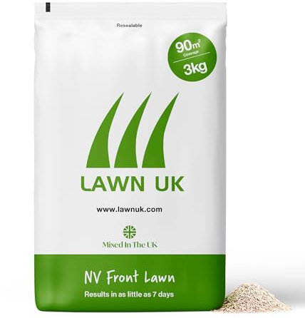 NV Front Lawn Grass Seed Lawn UK - 3KG - Premium Grass Seed - Extra Durable & Easy to Grow - for Cricket Outfield & Golf Fairways - Ideal for Stripe Enthusiasts