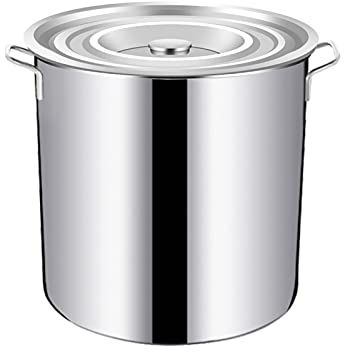 OQHAIR StockKitchen u Grande Profondo in Acciaio Inossidabile Stock Cucina u Casseruola Cottura StockKitchen u, Diametro 25cm, Altezza 25cm（10L）, 6 Dimensioni (Size : 50cm*50cm(100L)) (On