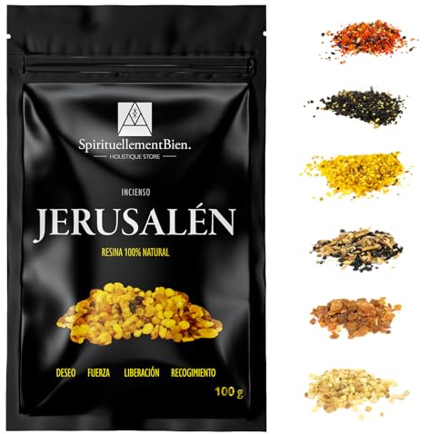 Weihrauch Jerusalem – Heiliges & Authentisches Harz in Körnerform 100 g – Für Räuchergefäß oder Duftbrenner – Stärke – Emotionale Blockaden – Wunsch – Reinigung und Schutz