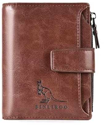 CHEOTIME Portafoglio da Uomo, Portafoglio con Cerniera in Pelle Portafogli Porta Carte Multiplo, portafoglio uomo pelle di Vacchetta Per Uomo Portafoglio Bifold con Cerniera(Marrone)
