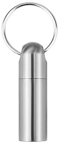 Pillendose Schlüsselanhänger, Mini Titan Pillenbehälter Kapsel Wasserdicht Titanlegierung Pillenbox Schlüsselanhänger für Outdoor-Camping, Wandern, Klettern, Reisen im Freien