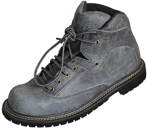 TR Martha Premium Trachten Herrenschuhe - moderner Trachtenschuh - Lederschuhe für Oktoberfest - für Herren (Grau 45)