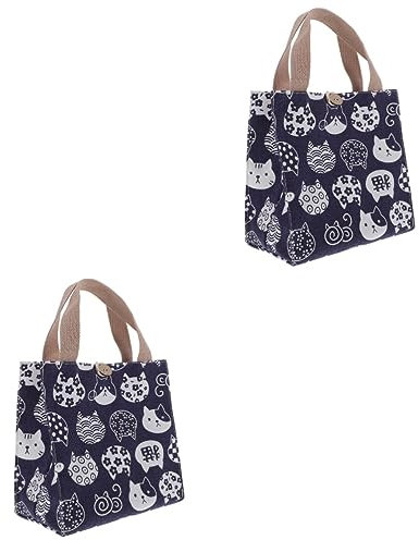 MAGICLULU 2 Pz Borsa Bentò Contenitore Per Alimenti Pranzo Al Sacco Per Adulti Contenitori Per Il Pranzo Per Bambini Isolato Picnic Carino Sacchetto Di Riso Alunno Stoffa