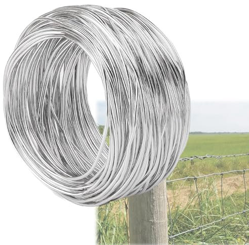 Bindedraht, Verzinkter Draht, 10 Gauge, 3,5 mm, verzinkter Massivdraht, Bindedraht, Wäscheleine, vielseitig einsetzbar, leicht zu schneiden, für Garten, DIY, Blumenbefestigung, Befestigung von Zäunen