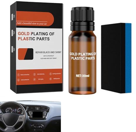Kunststoffreiniger für Auto | 30ML Autos Kunststoffsanierung | Kunststoff Auffrischer Kunststoffsanierungsmittel mit Schwamm | Autokunststoffe Reparaturmittel Auto Zubehör für Lenkrad, Türrahmen usw.