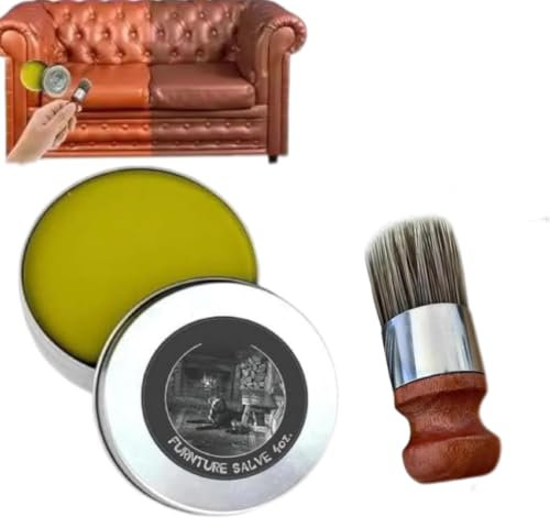 Leder- und Möbelreparatursalbe, Möbelsalbe und Bürste, Lederpflege-Restaurer und Politur, tiefes Lederreiniger-Set für Möbel (1 Stück)