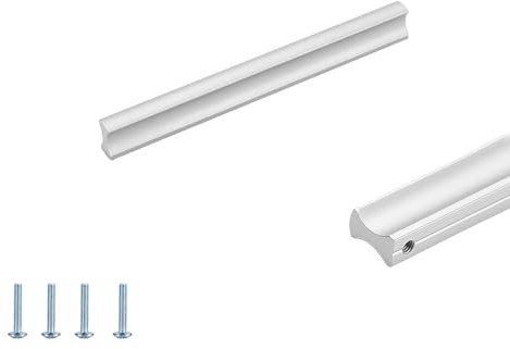 SZLXJMFL Küchengriffe Silber 96mm, 2 Stück Möbelgriffe Aluminiumlegierung | Eloxierte, Farbe: Aluminium, Schubladengriffe Länge: 74-205mm Möbel Griffen Schrankgriffe 96mm/3.8in