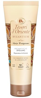 Tesori d'Oriente Hair Program Spülung 'Byzantium' | aromatischer Conditioner mit schwarzer Rose und Labdanum | Reparatur & Schutz für strapaziertes Haar | Wellness-Ritual für Körper & Sinne | 200ml