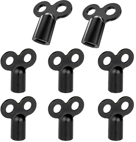 HSLPSM 8 chiavi di sfiato del riscaldamento, colore nero, chiavi di sfiato per tutti i radiatori, chiavi di sfiato, riduce il rumore, robusto e stabile, risparmio sui costi di riscaldamento e riduce