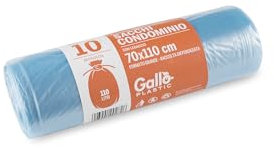 Gallo Sacchi Spazzatura, 110Litri, 70x110 cm Azzurro.