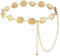 Prasacco Damen Boho Kettengürtel, Ausgehöhlter Daisy-Chain-Gürtel Verstellbare Taillenkettengürtel CowgirlGürtel Schmaler Vintage Gürtel Metallbund Kleidergürtel für Konzert Outfit