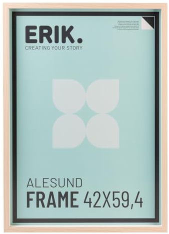 Grupo Erik: Cornice A2 Legno 42 x 59,4 cm - Cornice in Legno con Profondità, Color Rovere Chiaro, Cornice da parete grande in legno chiaro MDF, Cornice grande per puzzle, foto o quadri grandi