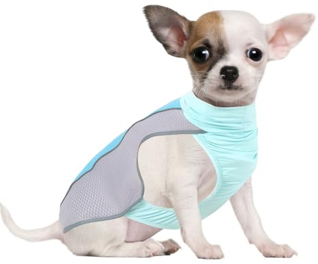 NiCola Dog Cooling Vest, Pink Breathable Dog Cooling Coats, Lightweight Summer Dogs Vest with Reflective Strip for Small to Large Dogs (Blue, M)