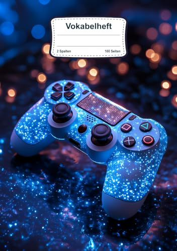 Vokabelheft Gaming DIN A5: 2 Spalten, Liniert mit 100 Seiten für jeden Sprachunterricht in Schule & Freizeit mit Coolem Motiv