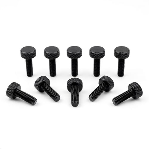 PrecisionGeek M6 Rändelschrauben aus Aluminium – Schwarz – 15 mm Länge – Set mit 10 Stück
