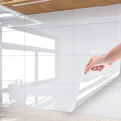 Lámina Protectora Transparente 10M (32.8 Pies) para Paredes, Vinilo Autoadhesivo sin Pegamento - Protege Pintura de Muebles, Sillas, Perro, Cubo Basura y Salpicadu(Size:45cm,Color:acabado brillante)