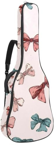 Gitarrentasche in voller Größe, wasserdichte Gitarren-Abdeckung, Tragetasche für akustische klassische E-Gitarren, niedliche pastellfarbene Wellenlinien, Mehrfarbig 02, 42.9x16.9x4.7 in, Lässiger
