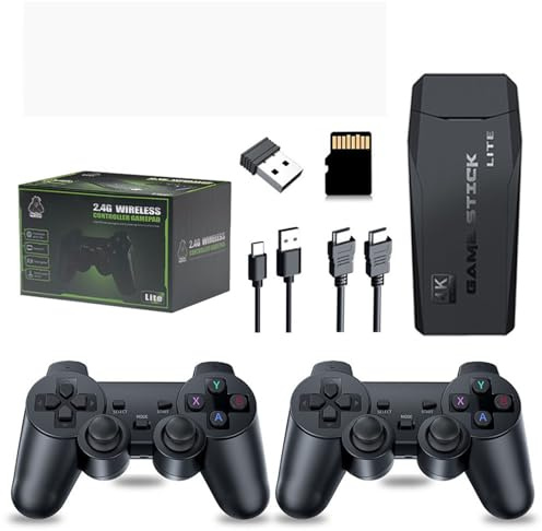 M8 Retro Game Console, Wireless 4K Gaming Stick 20000 Games, Plug and Play Video Games, Retro Portable Console with Dual 2.4G Wireless Controllers, Multiplayer Gaming, Christmas Gifts-128G