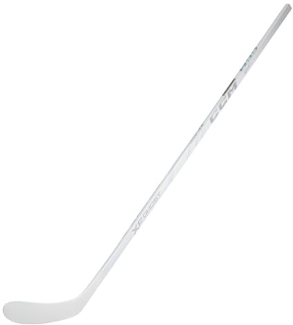 CCM XF Ghost White Intermediate Mazza da hockey su ghiaccio (57, Flex 65, curvatura P29+1/4, destra)