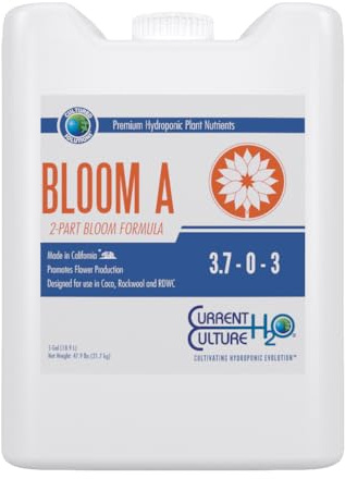 Cultured Solutions Bloom A - Pure Liquid Fertilizers | Crystal Clear Blends | Consistently pH Stable | Developed for Hydroponic Applications - 5 Gallon Size