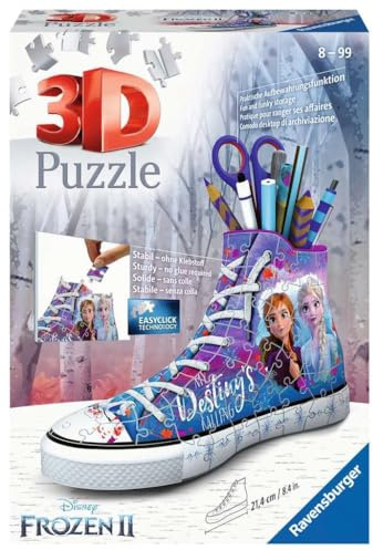 Ravensburger - Puzzle 3d Portapenne Sneaker Frozen 2 | Puzzle 3d Bambini A Partire Dagli 8 Anni | Modellismo Da Costruire Bambini Di 108 Pezzi | Regalo Bambino 8 Anni E Più