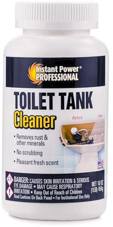 Instant Power Professional Toilet Tank Cleaner - Bathroom Toilet Cleaning Powder, Removes Rust and Odors, No Scrubbing, Made in USA, Pleasant Fresh Scent - 16 oz (1 lb)