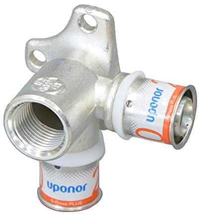 Uponor S-Press PLUS MLC Doppel-Wandscheibe 90 Grad lang 20mm x 1/2 IG x 20mm