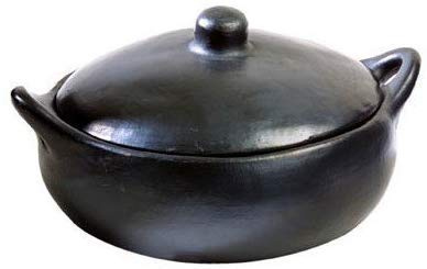 Authentic Chamba Casserole - Elegant, All-Natural Black Clay Casserole for Braising, Baking and Serving Paella, Stews and More - Stovetop & Oven Safe – Handmade in Colombia
