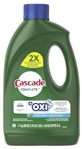 Cascade Complete +Oxi Gel Dishwashing Detergent, Fresh Scent, 60 fl oz
