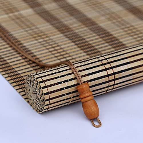 Tapparelle di bambù, Tende A Rullo per Tende A Pacchetto Tende A Rullo per Tende in Legno - Tenda A Lamelle Marrone con Cordino (Color : A, Size : 80x180cm)