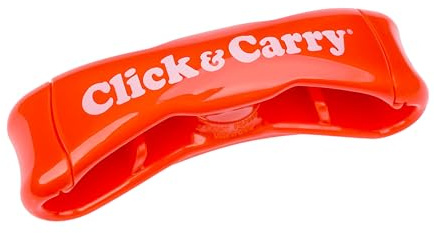 Click & Carry Organizzazione e conservazione della cucina, organizer e supporto per sacchetti di plastica per un facile acquisto, serbatoio di squalo, manico imbottito in gel, design a mani libere per