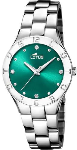LOTUS Reloj Mujer Analógico de Acero Inoxidable 316l Plateado | Movimiento de Cuarzo, Cristal Mineral de Alta Resistencia, Resistente al Agua 5 ATM, Special Prices 18568/D