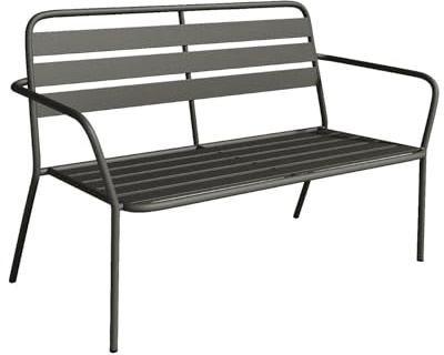 Vente-unique Gartenbank - Metall - Dunkelgrau - MIRMANDE