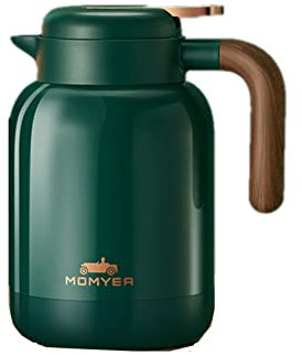 HOMDECR Thermo-Kaffeekaraffe, Edelstahl-isolierte Vakuum-Kaffeekanne Teekanne Mit Sieben Für Lose Teeflaschen Für Heiße Und Kalte Teegetränke (Schwarz,1L)