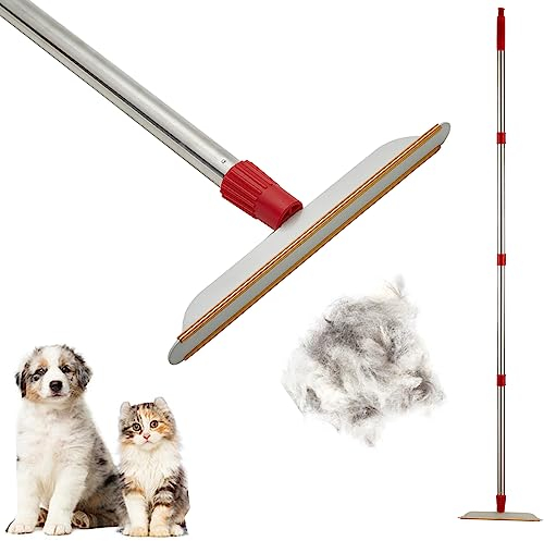 Carpet Rake for Pet Hair Removal with Long Handle, Carpet Brush for Pet Hair, Dog Hair Remover Carpets Scraper for Rugs, Stairs