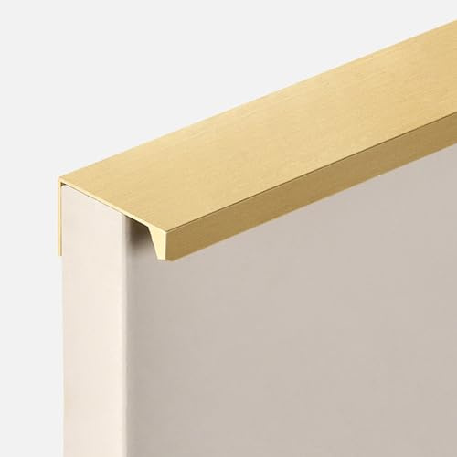 Verdeckte Schrankgriffe,Aluminium Geschwungener Möbelgriffe,Profilgriff Türgriff Küchengriffe,Küchengriffe,Schrank-,Schubladen- und Kleiderschrank Verdeckter Griffe,Gold (Länge:1200mm)