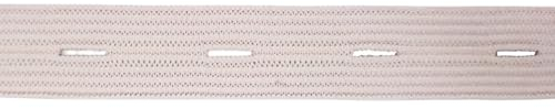 Goma Ojal - 15MM - 3 Colores - Rollo 100 Metros: Cinta Elástica Costura, Goma Elástica con Ojales, Pasacintas Costura, Ideal Para Creaciones De Moda Y Hogar (Beige)