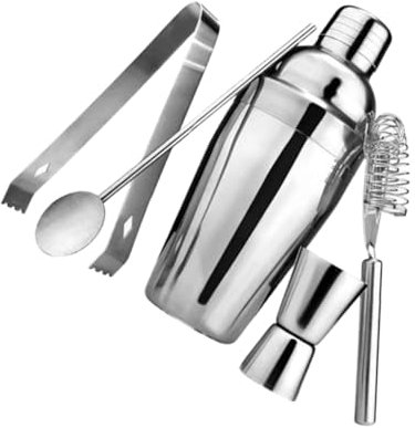 PRETYZOOM 5piezas Coctelera Profesional Medidor De Acero Inoxidable Incluye Pinzas para Hielo para Barman y Preparación De Cócteles