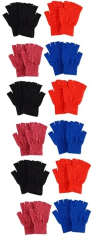 SAFIGLE 12paare Halbfinger Strickhandschuhe Für Damen Warm Und Flexibel Für Winteraktivitäten Tippen Und Telefonieren Verschiedenen Farben