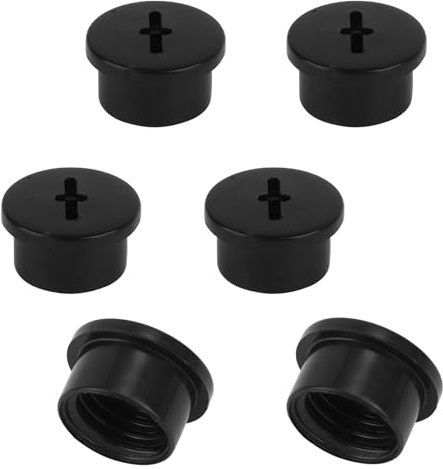 6pcs Bladder Valve Screws for Riddell Speedflex & Speed Lcon, Plastic Football Helmet Bladder Valve Screws Practical Valve Caps for Rugby Helmets for Adult And Youth(Black)