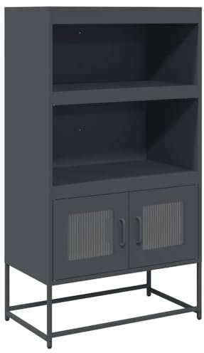 HEFZGDB Highboard Anthrazit 68x39x123 cm Stahl Living Room Cabinets Küchenschrank Buffetschrank Küche Küchenbuffet für Wohnstube Café Speisesaal Dessert Shop