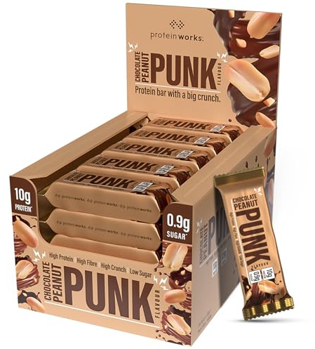 The Big Little Bar - 20 Pack, Chocolate Peanut Punk Flavour, High Protein Bar, Low Sugar, High Fibre, GMO Free, Delicious Protein Snack - Protein Works