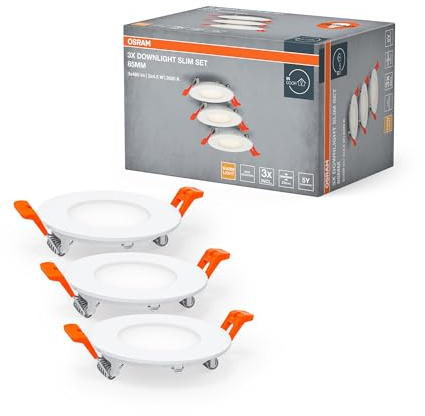 OSRAM Spots encastrables avec driver intégré, 3x85mm 3000K blanc, plastique, IP20 pour applications intérieures, accessoires inclus