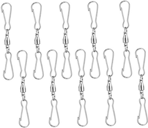WEKADRIN 10pcs Rotating Wind Chime Hook Outdoor Garden Hooks for Hanging Clips Spiral Tails Small Material