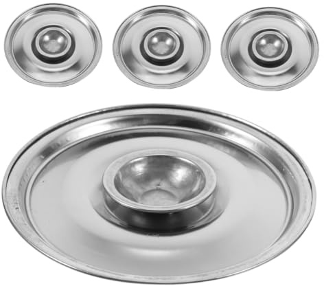 LIGIGWASH 4pcs Stainless Steel Seasoning Pot Lids Mini Pan Covers Spill Splash Protection Heat Retention for Bowls and Cooking Pots